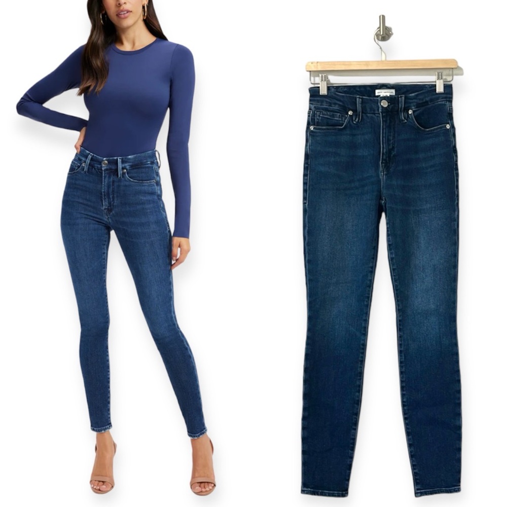 Good American Good Legs GL336T Stretch Skinny Sculpting Jeans Indigo Size 26 2